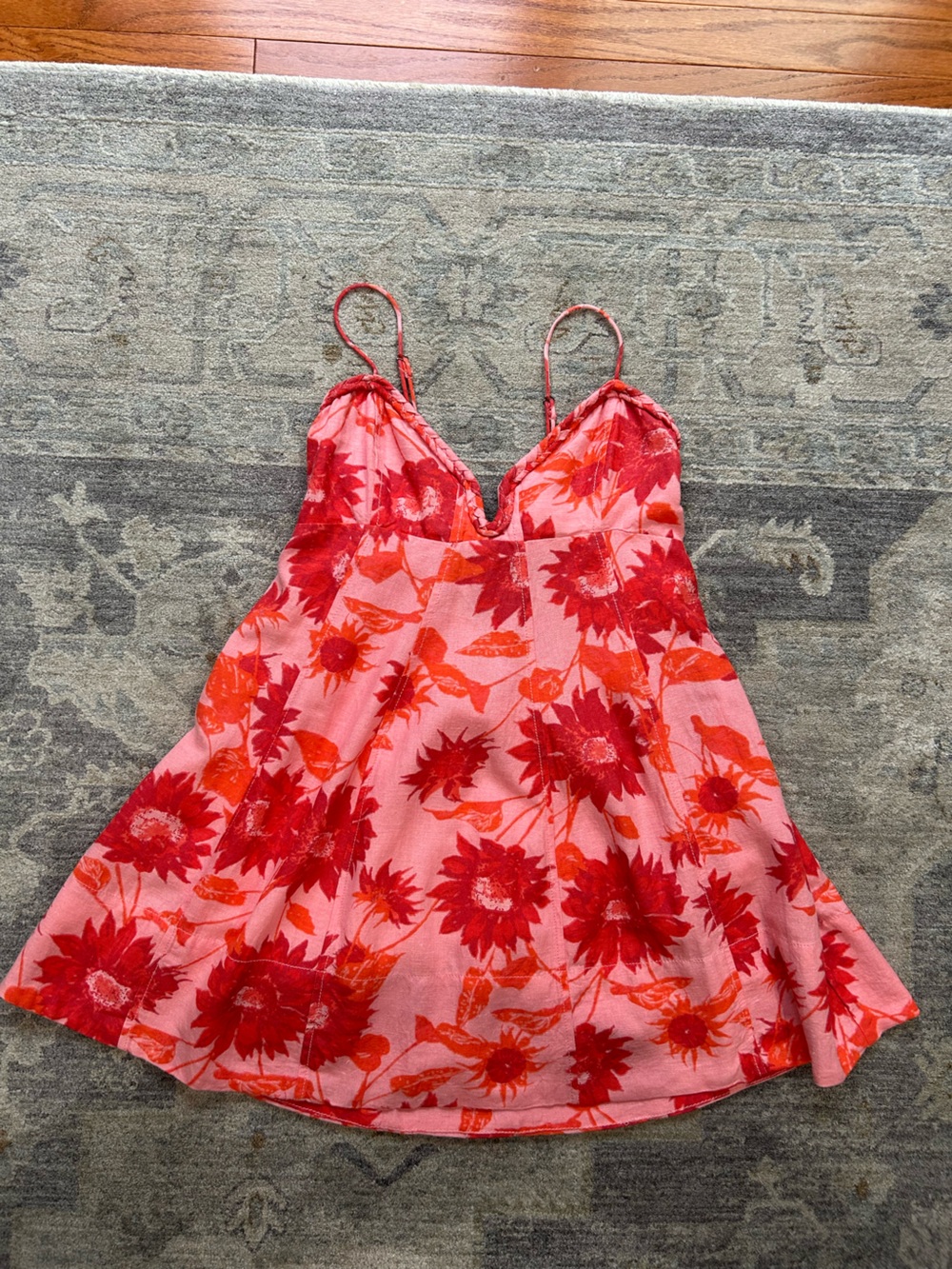 Free People Altura Printed Mini Dress in Strawberry Lemonade